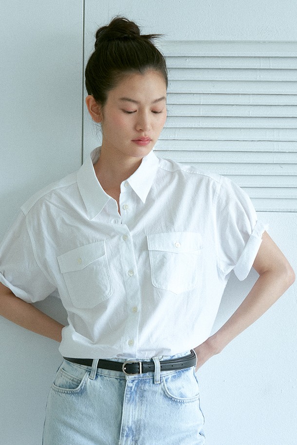 le abonne - 셔츠 - HALF SLEEVE SHIRT_WHITE