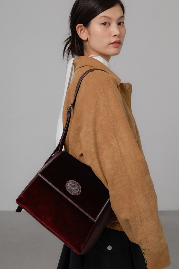 le abonne - 숄더백 - VELVET SHOULDER JEANNE BAG_DARK RED