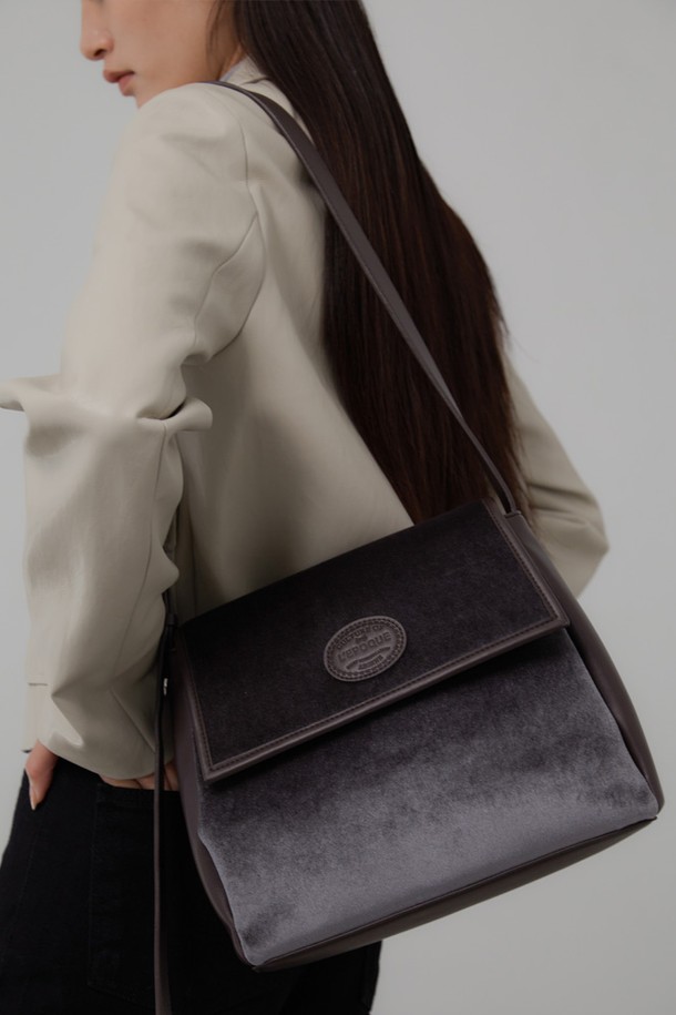 le abonne - 숄더백 - VELVET SHOULDER JEANNE BAG_WARM GREY