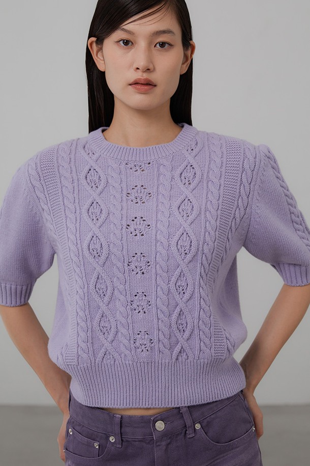 le abonne - 스웨터 - CROCHET KNIT_LIGHT VIOLET