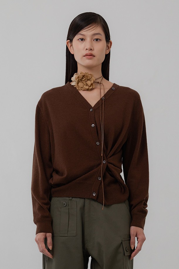 le abonne - 스웨터 - TWIST KNIT_DARK BROWN