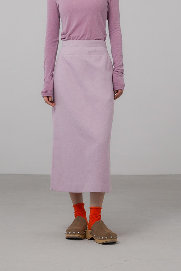 le abonne - 스웨터 - BACK SLIT SKIRT_PURPLE