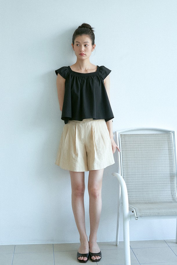 le abonne - 쇼트팬츠 - VOLUME BANDING PANTS_BUTTER