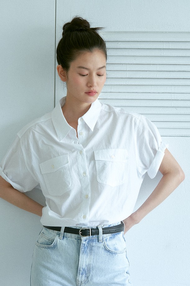 le abonne - 셔츠 - HALF SLEEVE SHIRT_WHITE