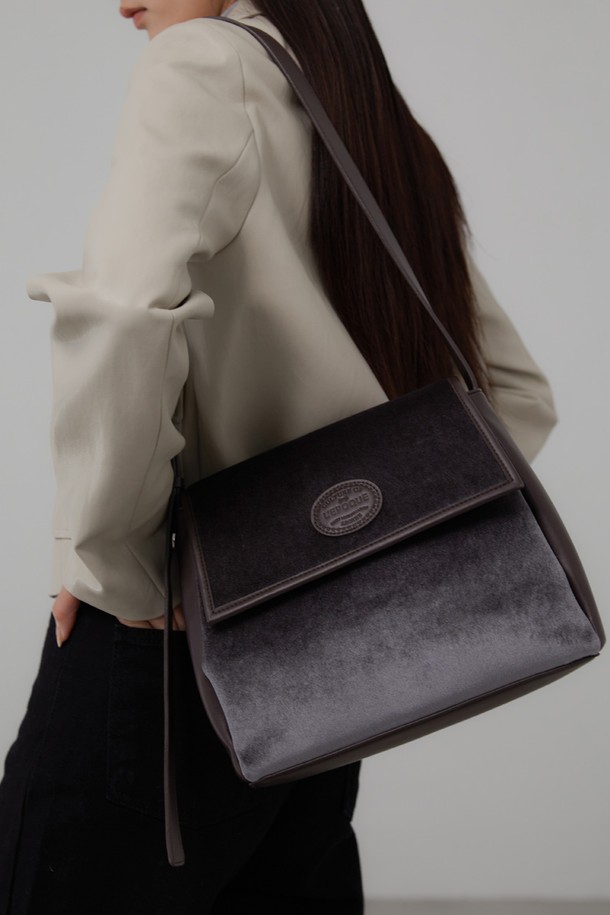 le abonne - 숄더백 - VELVET SHOULDER JEANNE BAG_WARM GREY