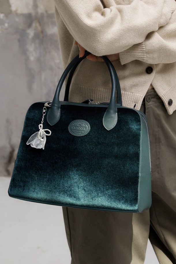 le abonne - 숄더백 - VELVET TOTE MARION BAG_DARK GREEN