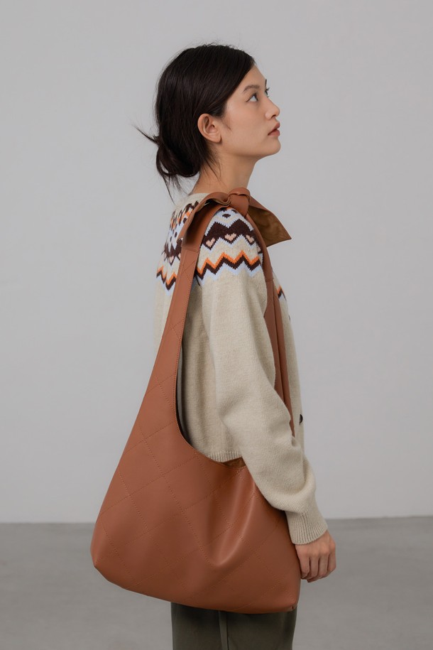 le abonne - 숄더백 - CAMILLE_QUILTING_SHOULDER_BAG_BROWN