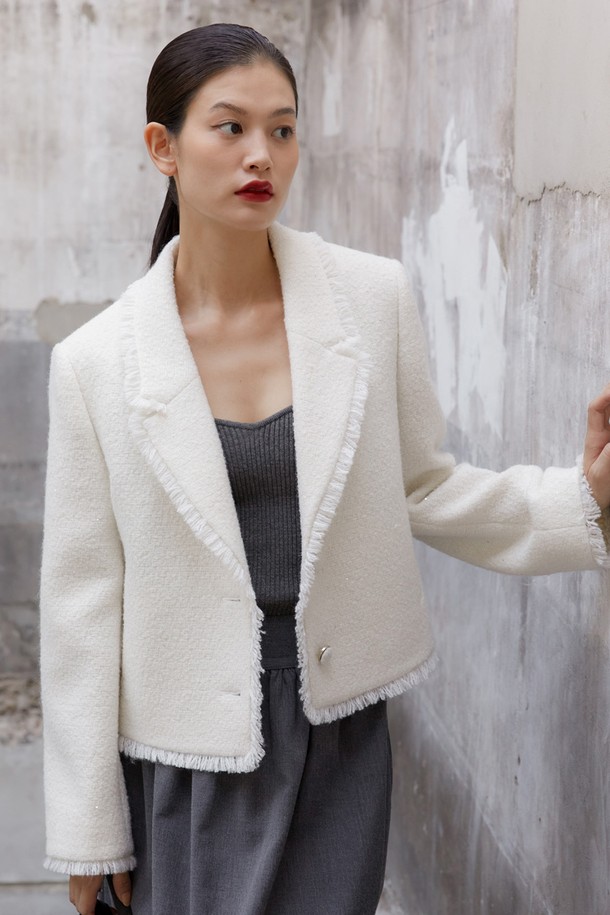 le abonne - 자켓 - CROPPED TWEED JACKET_IVORY