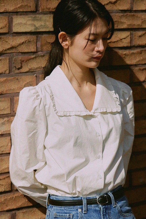 le abonne - 블라우스 - BIG COLLAR BLOUSE_WHITE