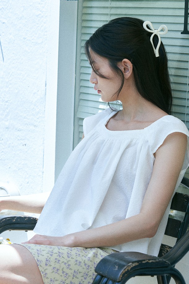 le abonne - 블라우스 - RUFFLE BLOUSE_WHITE