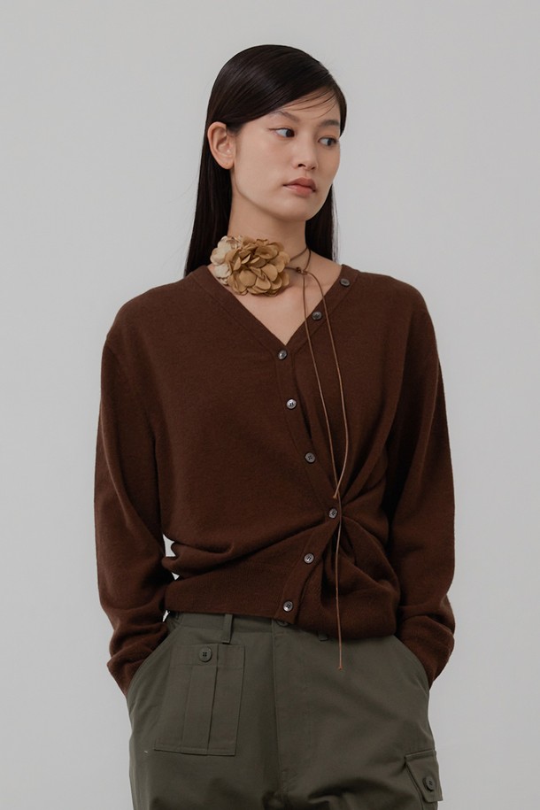 le abonne - 스웨터 - TWIST KNIT_DARK BROWN