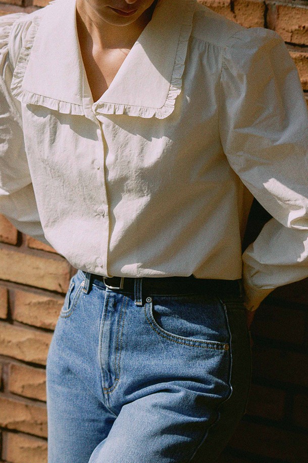 le abonne - 블라우스 - BIG COLLAR BLOUSE_WHITE