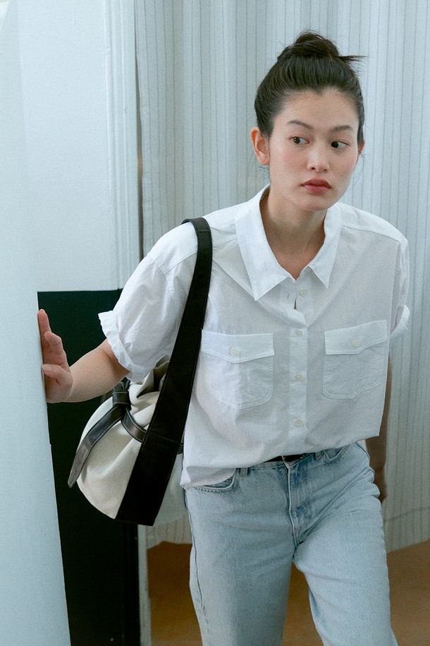 le abonne - 셔츠 - HALF SLEEVE SHIRT_WHITE