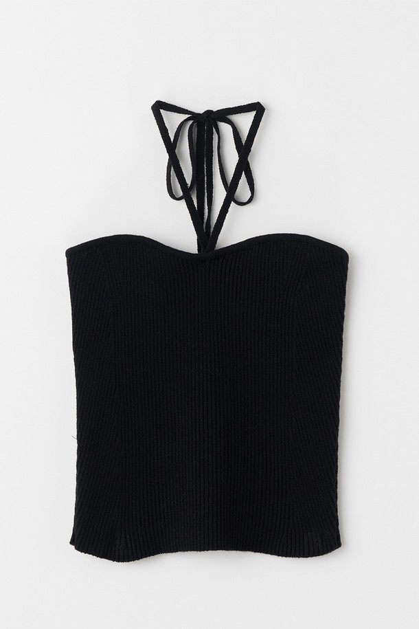 le abonne - 스웨터 - TAIL KNIT BUSTIER_BLACK