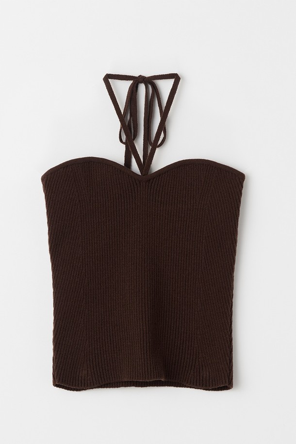 le abonne - 스웨터 - TAIL KNIT BUSTIER_BROWN