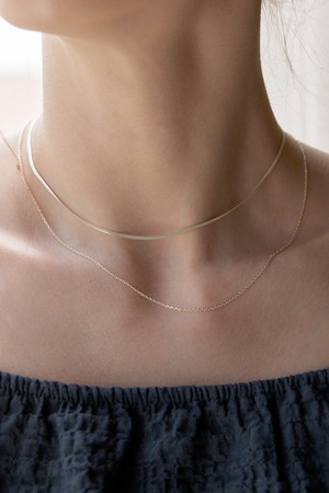 [silver925]snake chain layered necklace