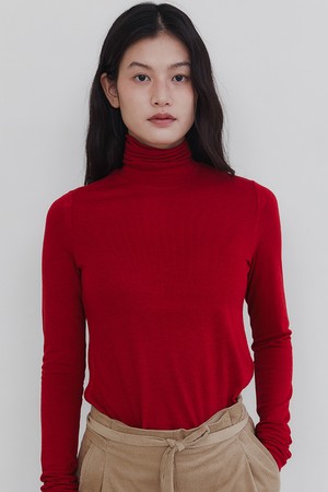 WOOL TURTLE TEE_RED