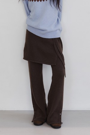 ALPACA KNIT PANTS_DARK BROWN