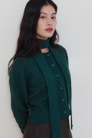 TAIL KNIT CARDIGAN_GREEN