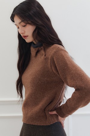 ALPACA HALF PK KNIT_BROWN