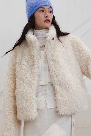 FAUX SHEARLING SHORT JACKET_IVORY