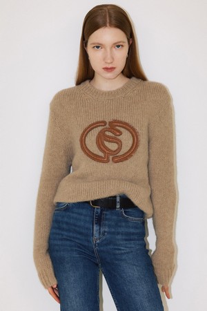 CO LOGO PATCHWORK PULLOVER_BROWN