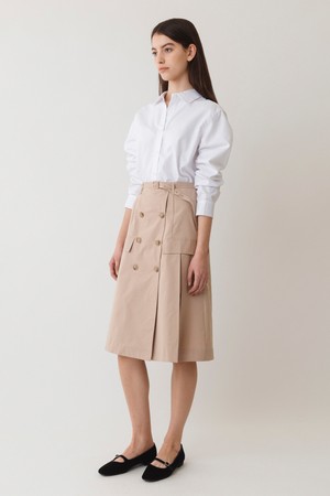 [23SS] A TRENCH WRAP MIDI SKIRT_BEIGE