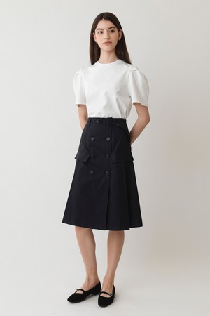 [23SS] A TRENCH WRAP MIDI SKIRT_NAVY