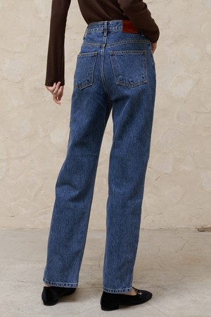 A STRAIGHT DENIM PANTS_BLUE