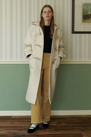 [23FW] A WOOL HOOD DUFFLE COAT-IVORY