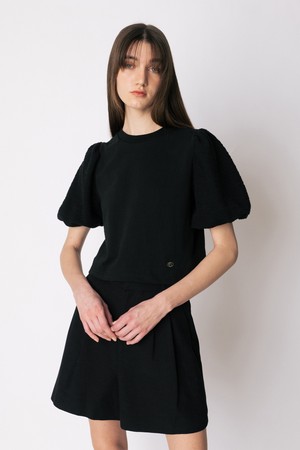 CO PUFF CROP T-SHIRT_BLACK