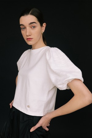 CO PUFF CROP T-SHIRT_WHITE