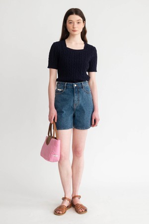 A BASIC DENIM SHORTS_BLUE