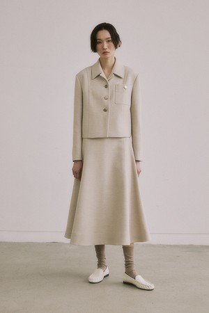 BEIGE COTTON BLEND KNEE HIGH SOCKS