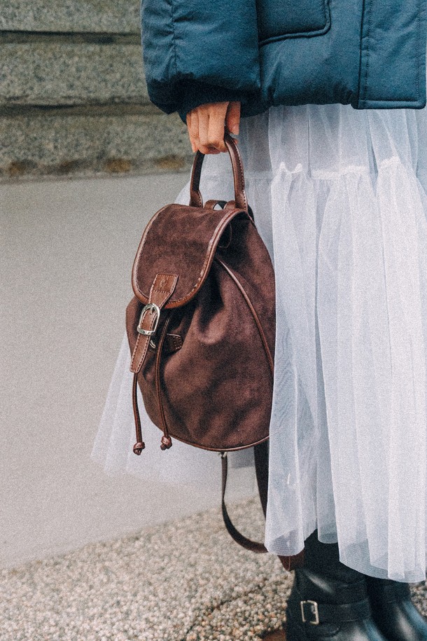 AMONG - 백팩 - A SUEDE BACKPACK_BROWN