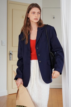 [24SS] A WOOL SINGLE JACKET_NAVY