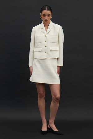 CO TWEED MINI SKIRT_IVORY