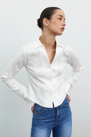 CO CUFFS LINE SLIM SHIRT_WHITE