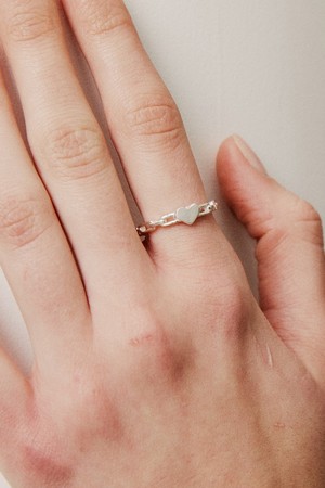 [silver925]vintage flat heart ring