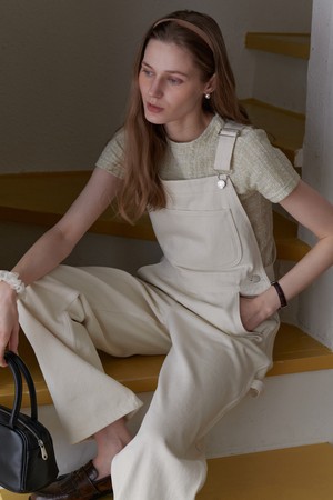 A TWILL COTTON OVERALL_IVORY