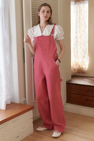 A TWILL COTTON OVERALL_PINK