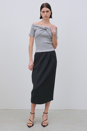 CO WAIST TUCK MIDI SKIRT_BLACK