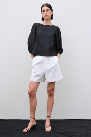 CO BACK PLEATED BALLOON BLOUSE_BLACK