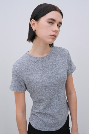 CO TERRY BABY KNIT HALF SLEEVE TEE_GREY