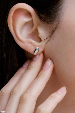 [silver925]oval bean earring