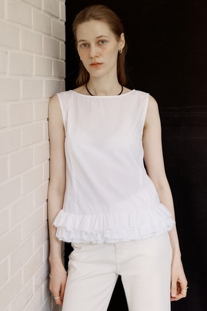 A 2-WAY FRILL SLEEVELESS BLOUSE_WHITE