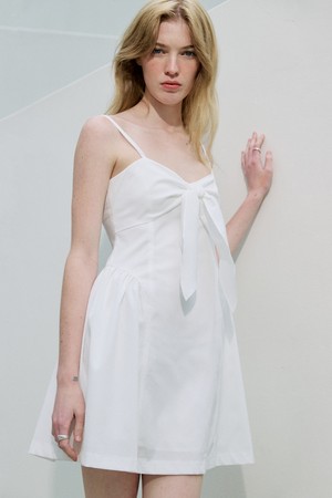 CO RIBBON SLEEVELESS MINI DRESS_IVORY