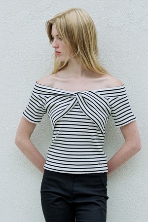 CO OFF SHOULDER STRIPE HALF JERSEY TOP_IVORY