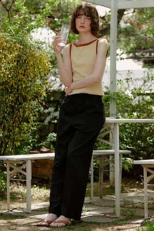 A STRIPE BANDING LONG PANTS_BLACK