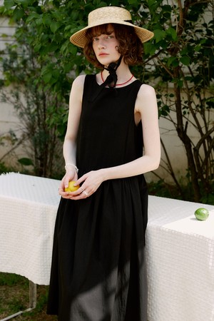 A 2-WAY SHIRRING DRESS_BLACK